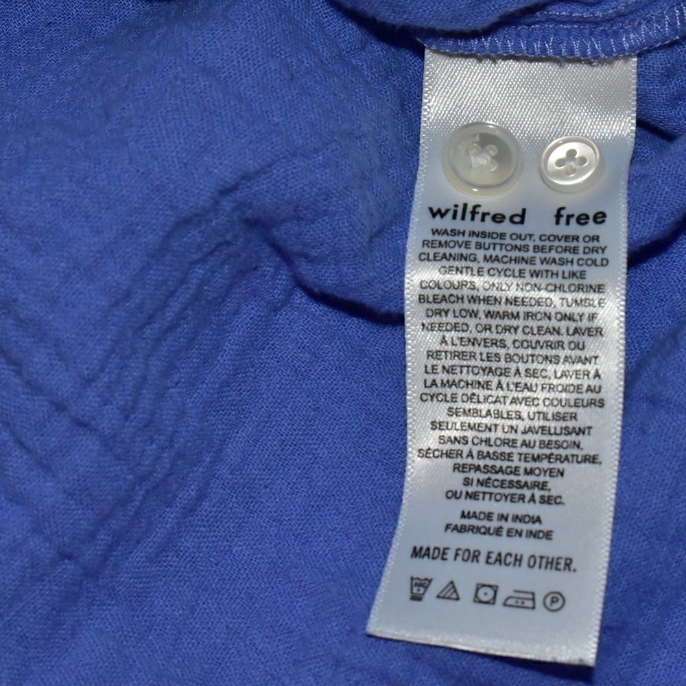 Aritzia Wilfred Free Long Sleeve Button Down 100% Organic Cotton Top Size XS - Picture 8 of 9